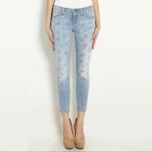 Current / Elliot Rare Stiletto Vintage Strawberry Print Jeans